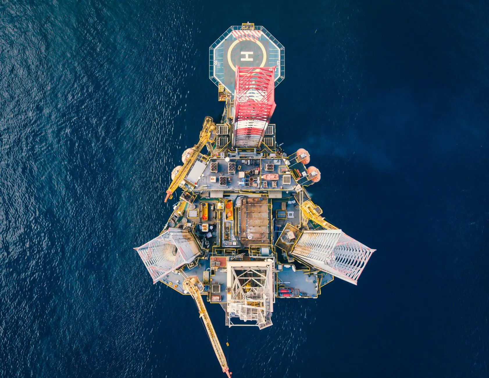 Aerial view of an offshore installation